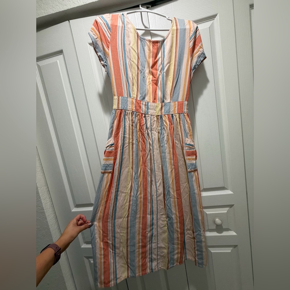 Striped Multicolor Midi Dress